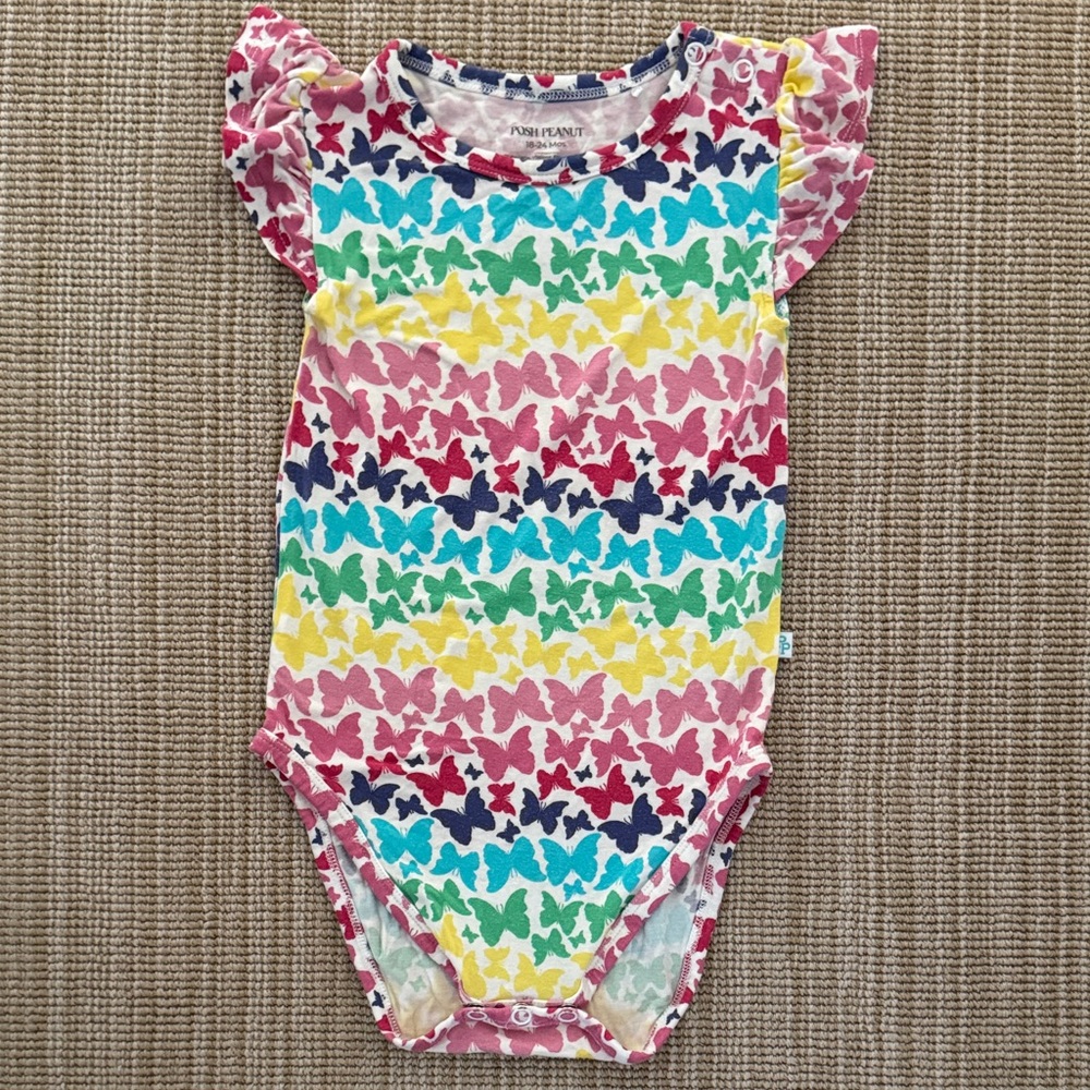 Posh Peanut Rainbow Butterfly Bodysuit